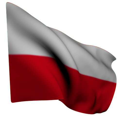 grafika komputerowa przedstawiająca flagę polski