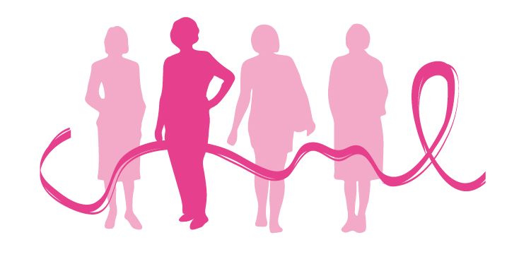 logo populacyjnego programu profilaktycznego wczesnego wykrywania raka piersi przedstawiające figury czterech kobiet